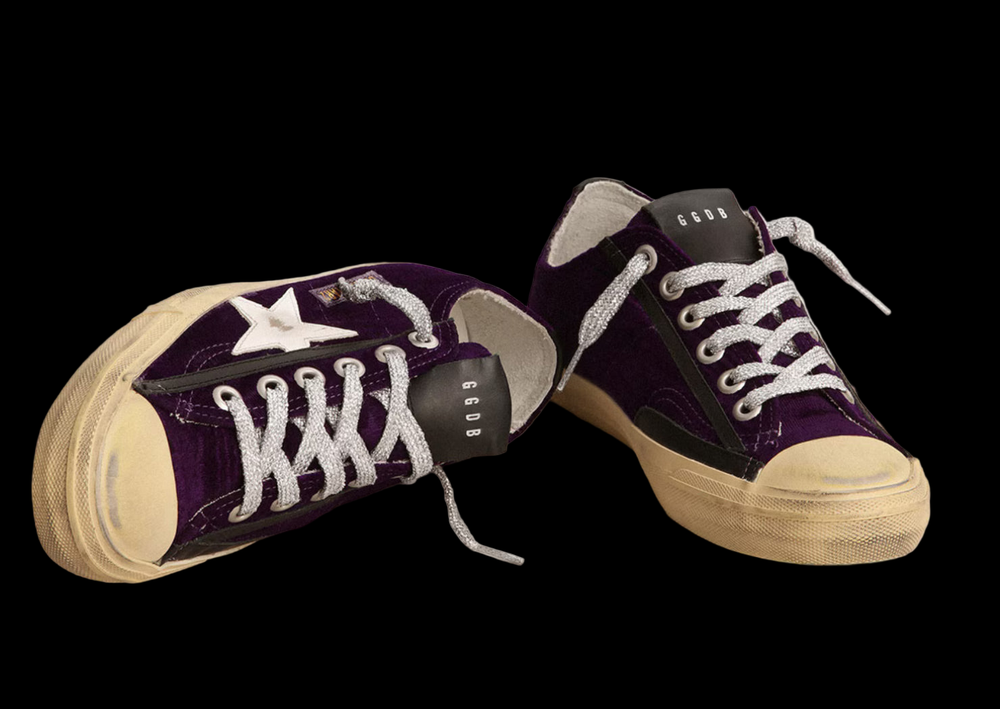 Women's V-Star LTD in purple velvet with white leather star