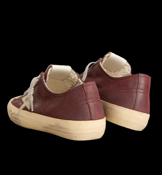 Women's V-Star in burgundy nappa with white star