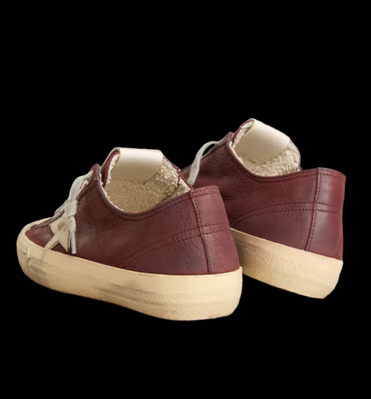 Women's V-Star in burgundy nappa with white star