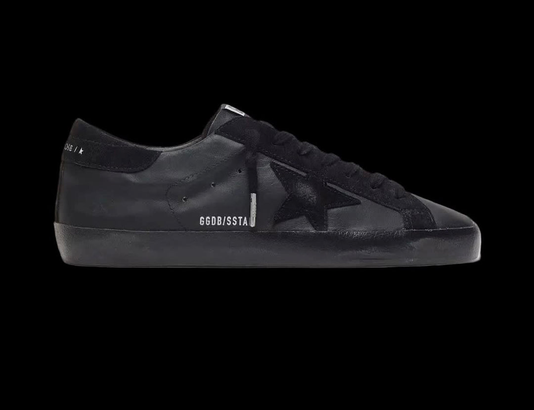 Super-Star in black nappa with suede details and black foxing