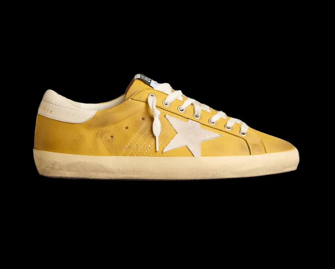 Honey Super-Star with white suede star and white nappa leather heel tab