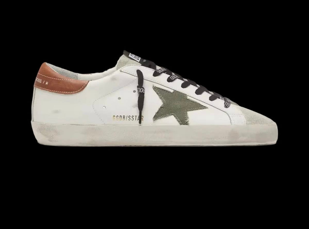 Men's Super-Star with star in olive green canvas