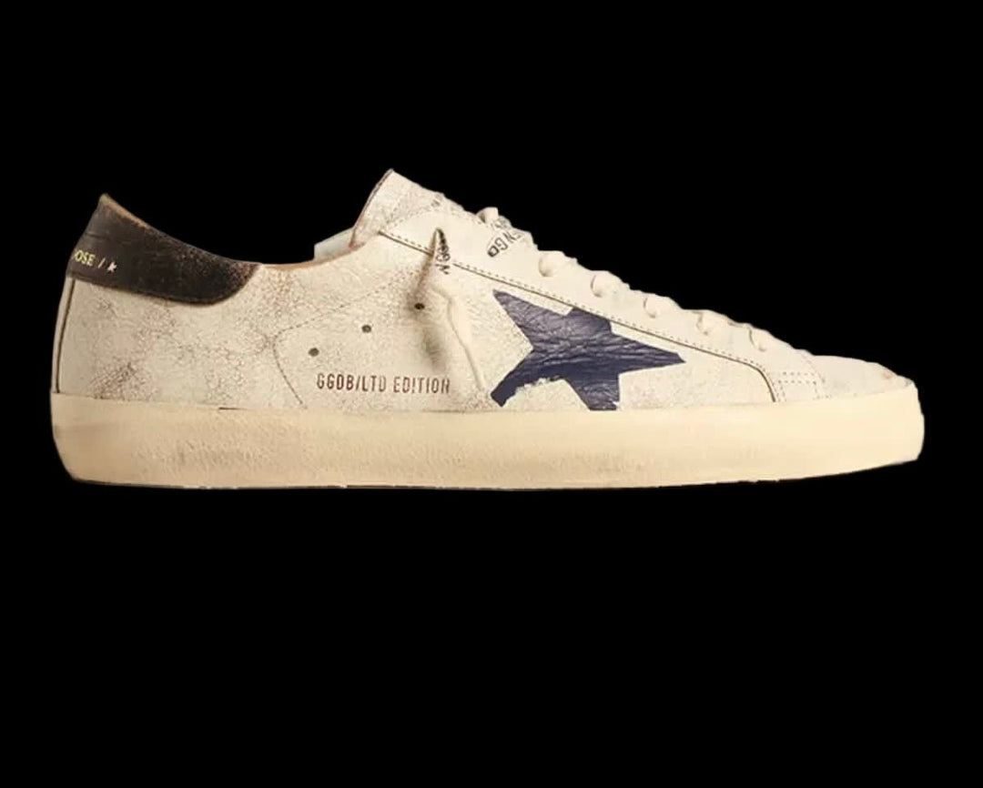 Men's Vintage Leather Super-Star with Dark Blue Star