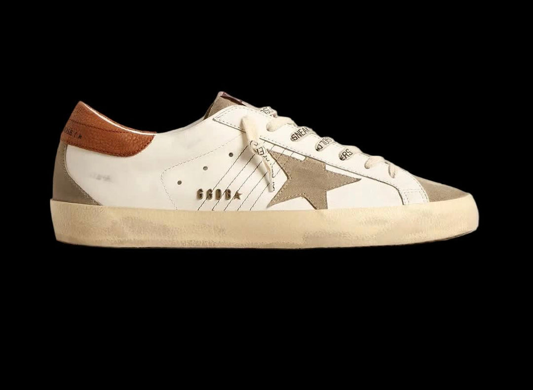 Super-Star with suede star and brown leather heel tab