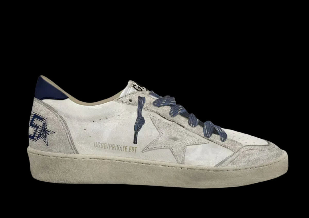 Men's Ball Star in white leather with blue details