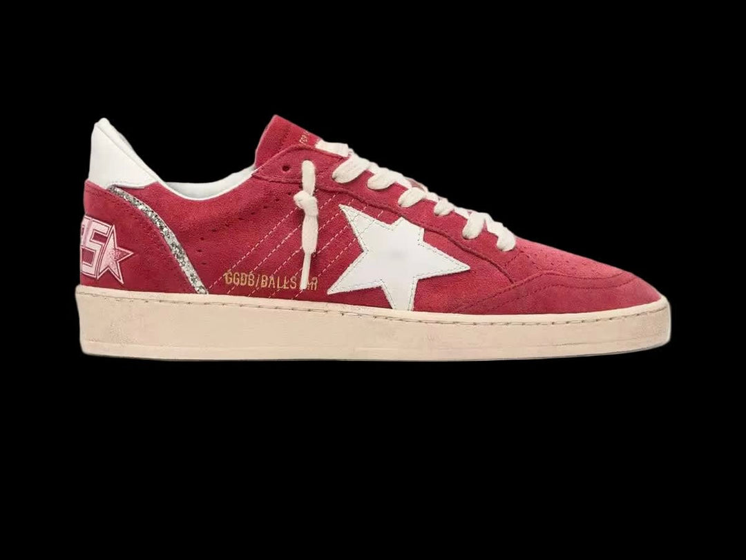Women's Ball Star in red suede with white leather star and heel tab