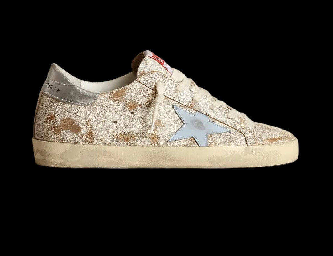 Women's Super-Star with smoky blue leather star and silver heel tab