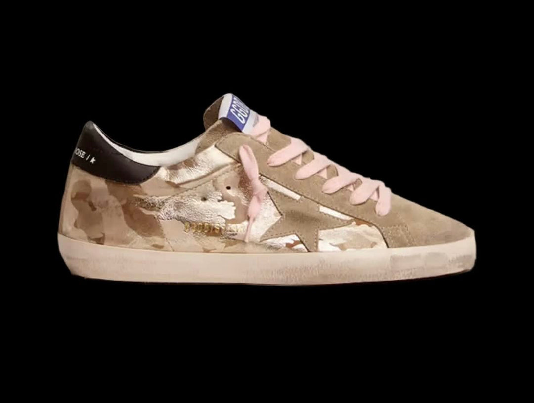 Camouflage Super-Star sneakers with suede star and black heel tab
