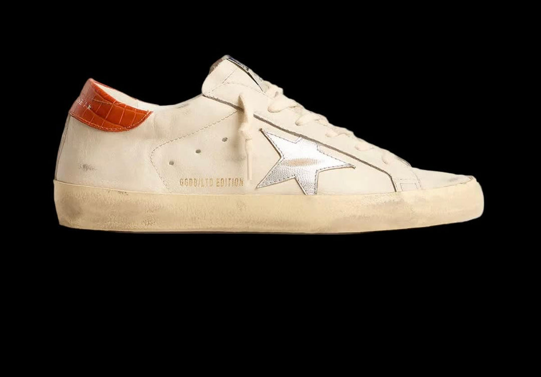 Super-Star LTD with silver leather star and croc-print leather heel tab