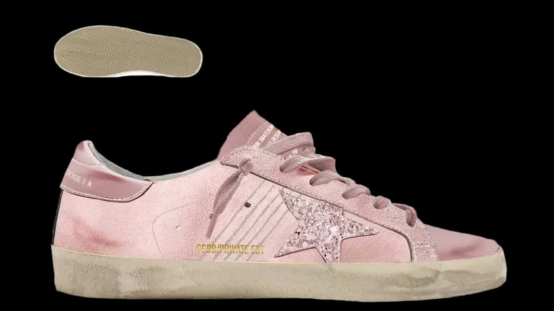 Super-Star in pink suede with glitter star