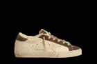 Women's Super Star in beige leather with brown suede toe and shearling lining