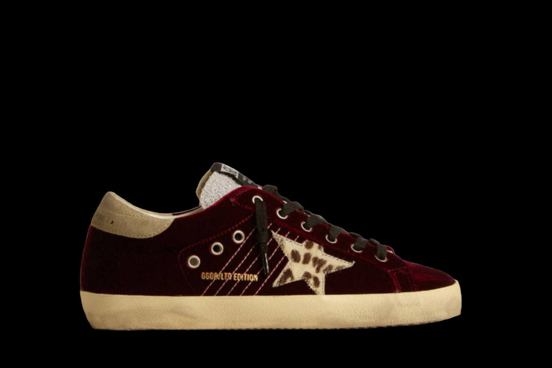 Women's Super-Star LTD in velvet with pony skin star and glitter tongue