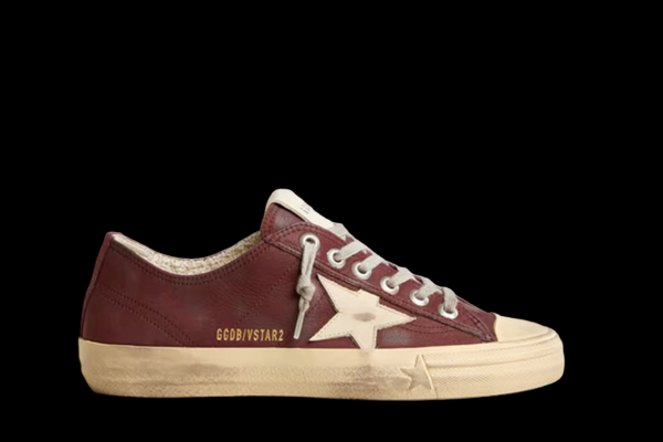 Women's V-Star in burgundy nappa with white star