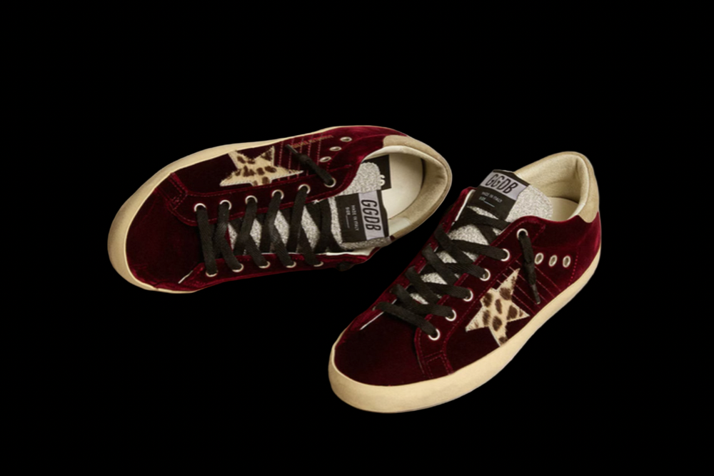 Women's Super-Star LTD in velvet with pony skin star and glitter tongue