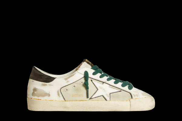 Men’s Super-Star LAB in white leather with white star and black heel tab