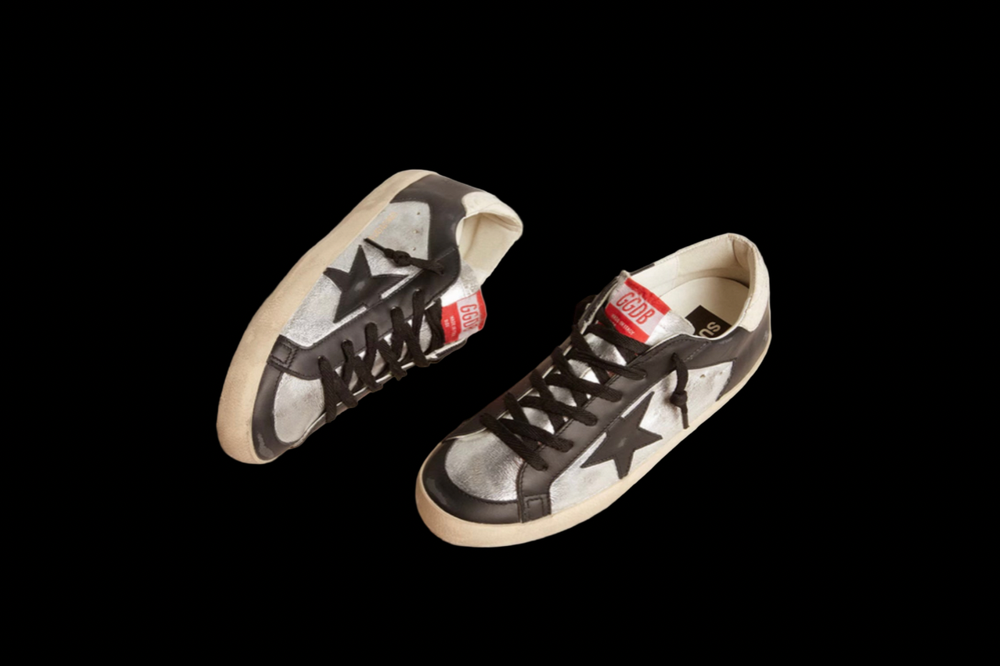 Super-Star LTD in metallic leather with black leather star and inserts