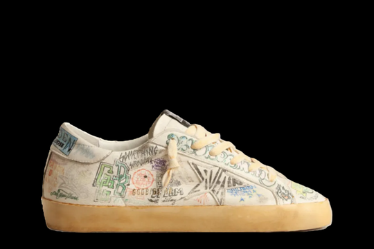 Super-Star in white nappa with all-over multicolor graffiti