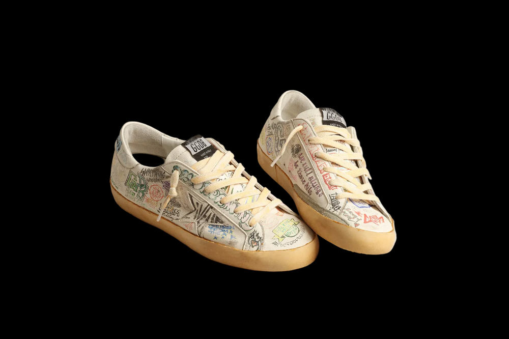 Super-Star in white nappa with all-over multicolor graffiti