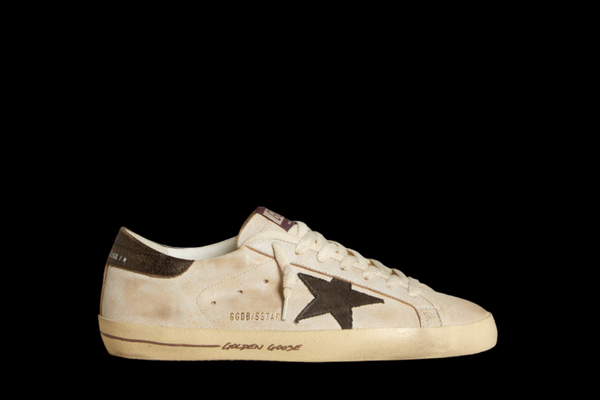 Men's Super-Star in leather with black denim star and black leather heel tab