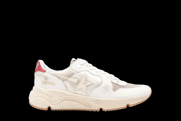 men running sole in nappa leather with beige leather star and red heel tab