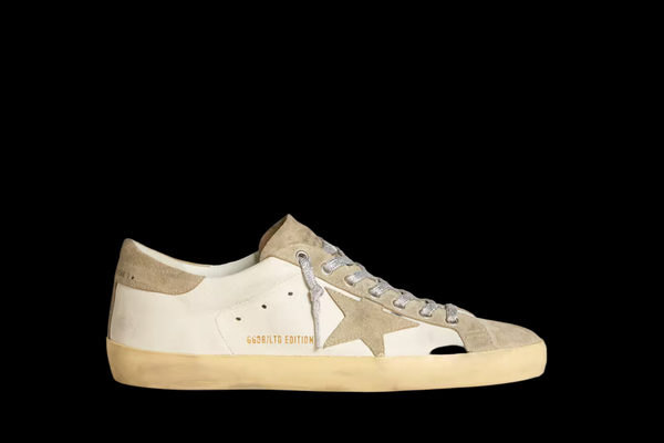 Women’s Super-Star in nappa with ice-gray suede star and black embroidery