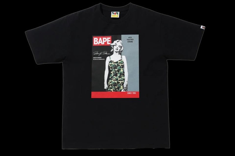 BAPE A BATHING APE x Marilyn Monroe Magazine Tee Black