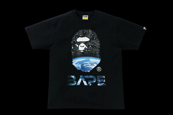 BAPE Space Camo Ape Head Tee Black